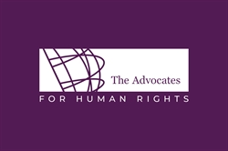 [ai] Logo of The Advocates for Human Rights, featuring an abstract design and the organization's name in white text on a purple background.